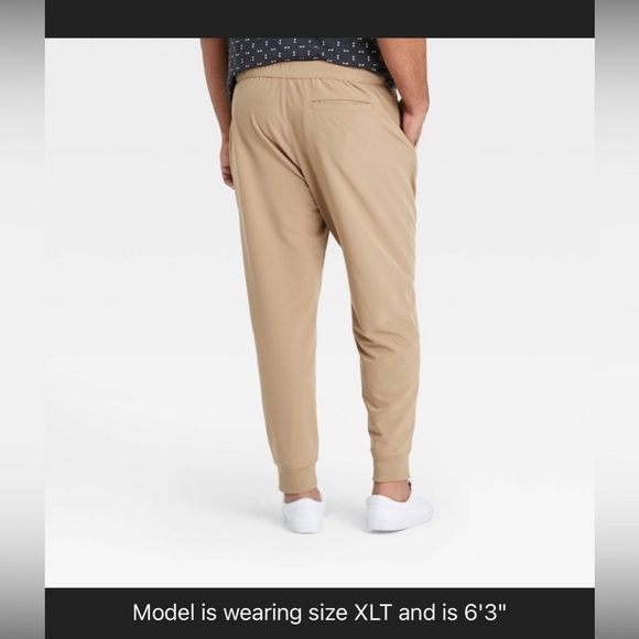 NWT Men’s Big & Tall Tech Jogger Pants - Goodfellow & Co. Khaki 3XL - Picture 4 of 4